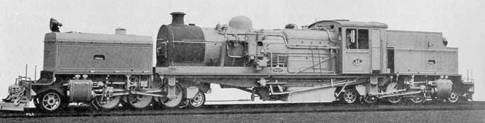 Locomotora Beyer Garratt 2-6-2+2-6-2 del Ferrocarril Trasandino. Trocha 1.000 mm (1930)
